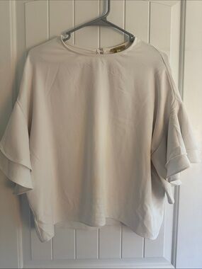 Shinestar Cream Layered Ruffle Sleeve Top
